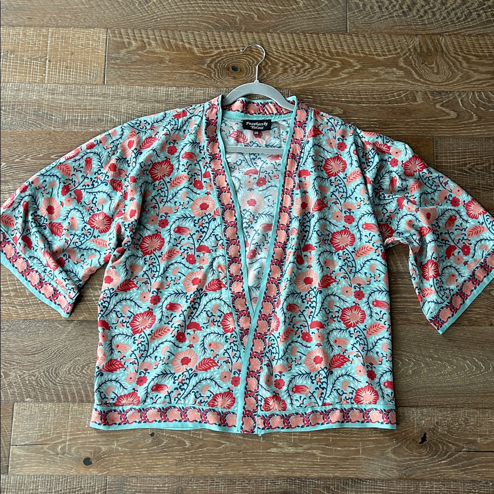 Feathers by Tolani Floral Open-Front kimono